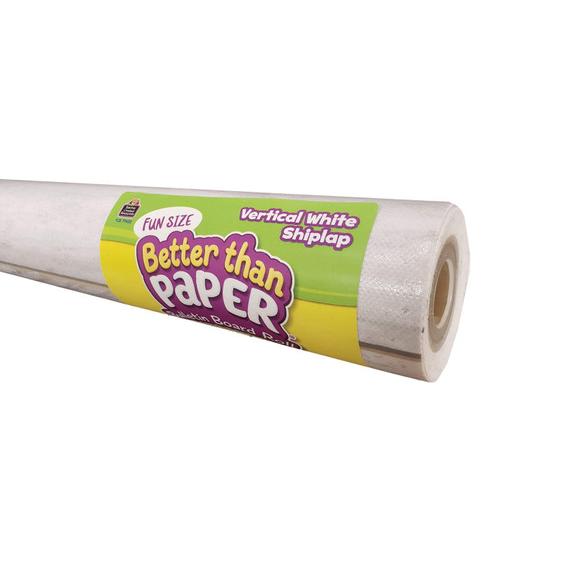 Fun Size Better Than Paper&reg; Bulletin Board Roll, 18" x 12', Vertical White Shiplap