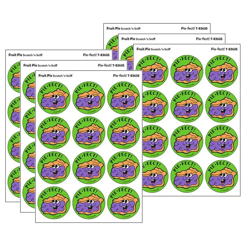 Pie-fect!/Fruit Pie Scent Retro Scratch 'n Sniff Stinky Stickers&reg;, 24 Per Pack, 6 Packs