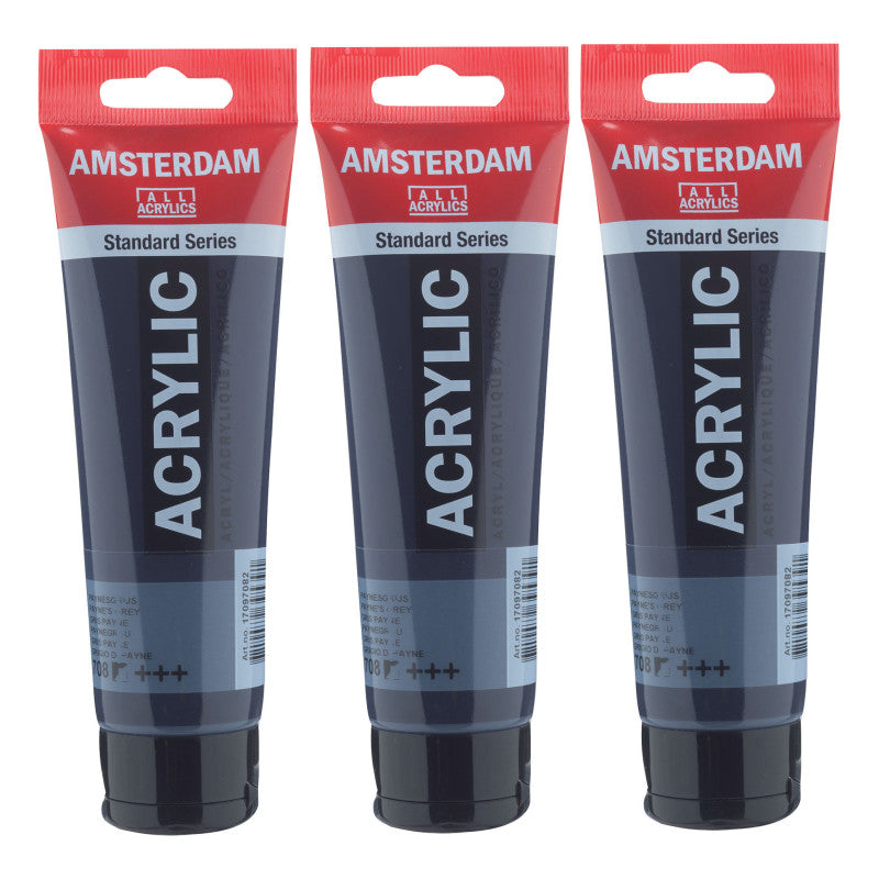 Standard Acrylic Paint, 120ml, Paynes Grey 708, Pack of 3