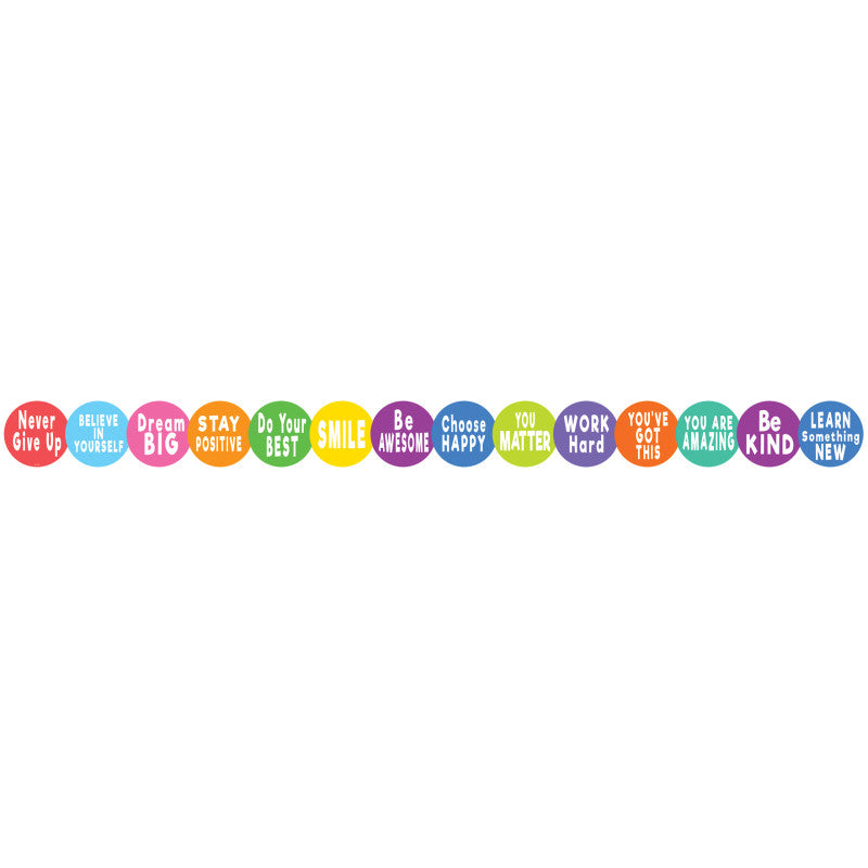 Colorful Positive Sayings Border Trim, 35 Feet