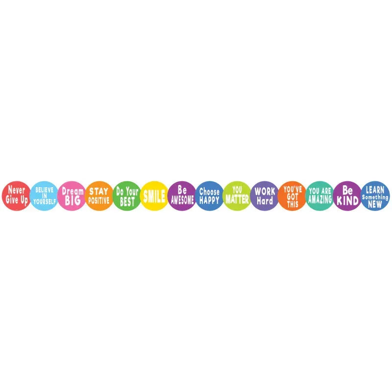 Colorful Positive Sayings Border Trim, 35 Feet