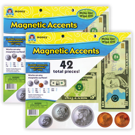 Money Magnetic Accents, 42 Per Pack, 2 Packs
