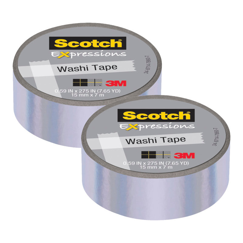 Expressions Washi Tape, .59" x 275", Iridescent Purple, Pack of 2