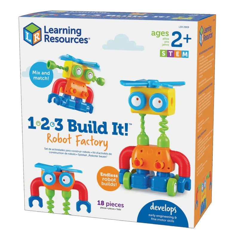 1-2-3 Build It!&trade; Robot Factory, 18 Pieces