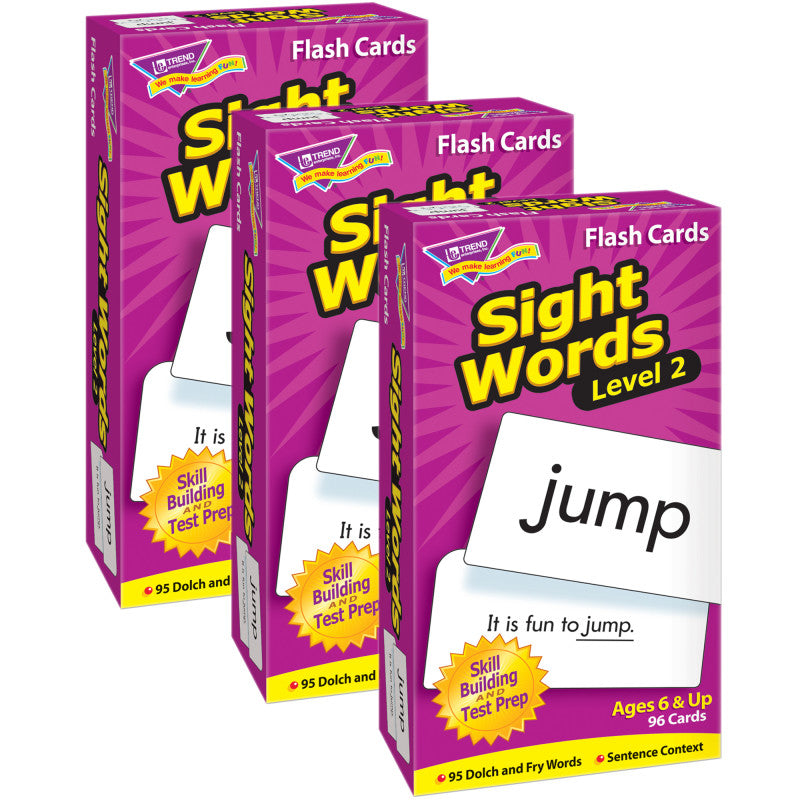Sight Words &ndash; Level 2 Skill Drill Flash Cards, 3 Packs