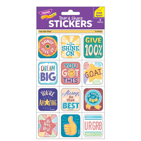 You Got This! Tear & Share Stickers&trade;, Pack of 60