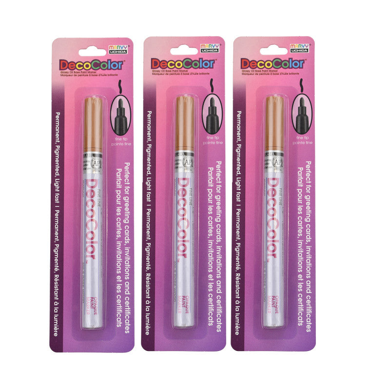 DecoColorÂ® Paint Marker, Fine Tip, 200-S, Rosewood #30, Set of 3