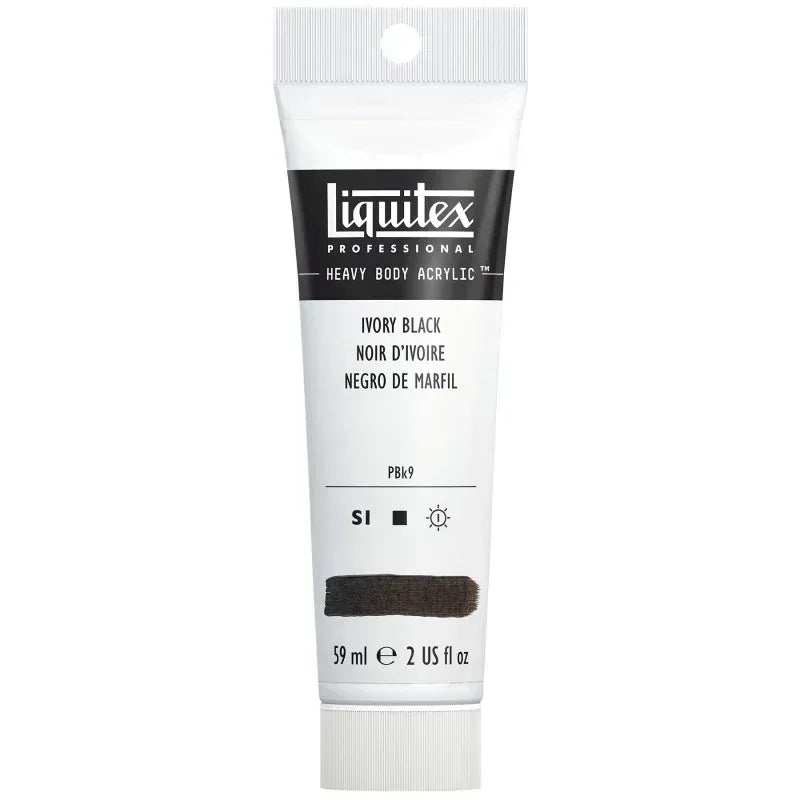 Professional Heavy Body Acrylic Paint, 59 mL Tube, Ivory Black