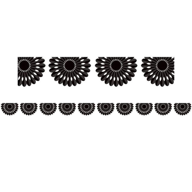 Black and White Fiesta Die-Cut Border Trim, 35 Feet