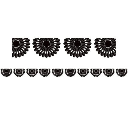 Black and White Fiesta Die-Cut Border Trim, 35 Feet