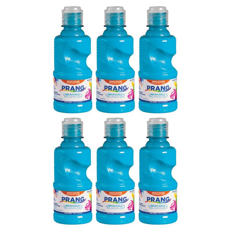 Washable Tempera Paint, 8 oz Bottle, Turquoise, Set of 6