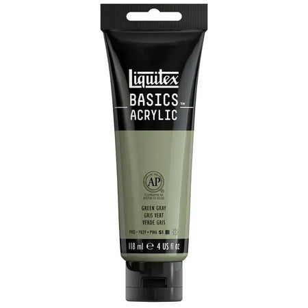 BASICS Acrylic Paint, 118 mL Tube, Green Gray
