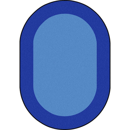 All Around 7'8" x 10'9" Oval area rug in color Blue