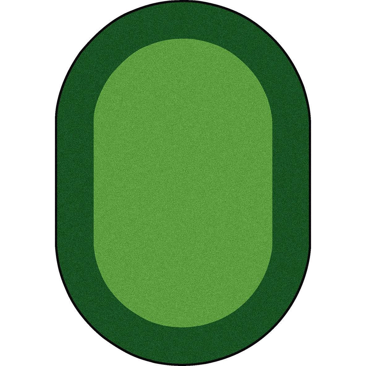 All Around 10'9" x 13'2" Oval area rug in color Green