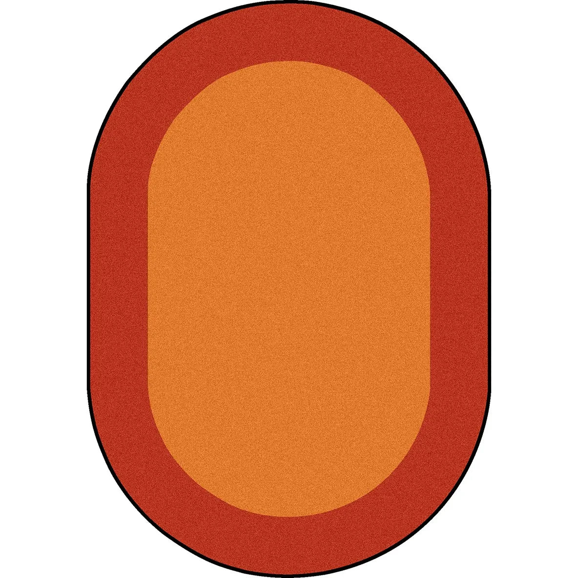 All Around 7'8" x 10'9" Oval area rug in color Orange