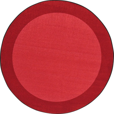 All Around 7'7" Round area rug in color Red