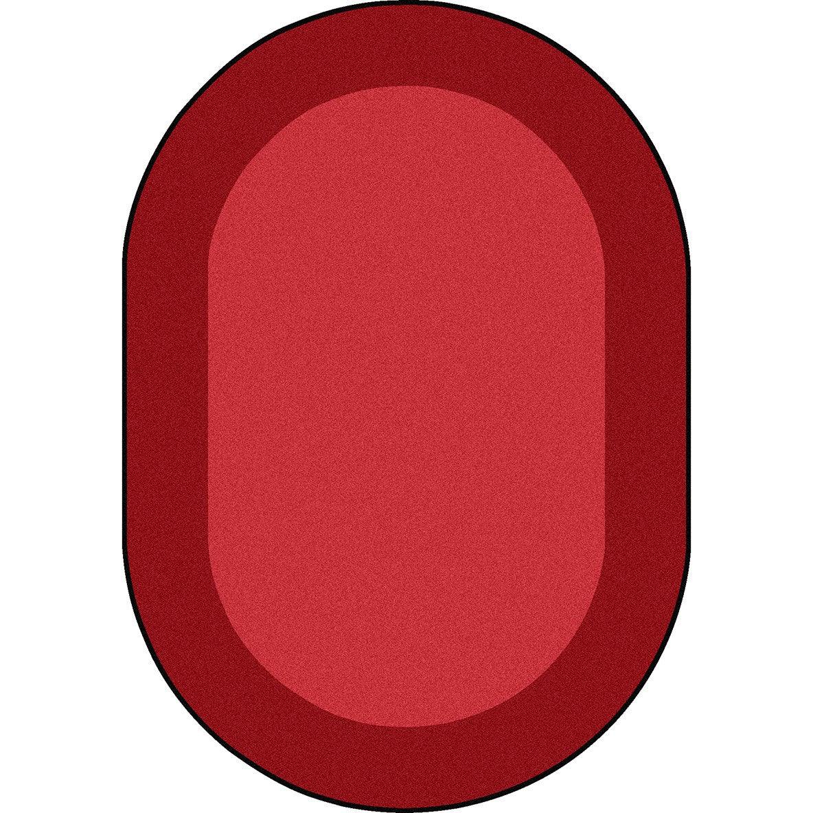 All Around 7'8" x 10'9" Oval area rug in color Red