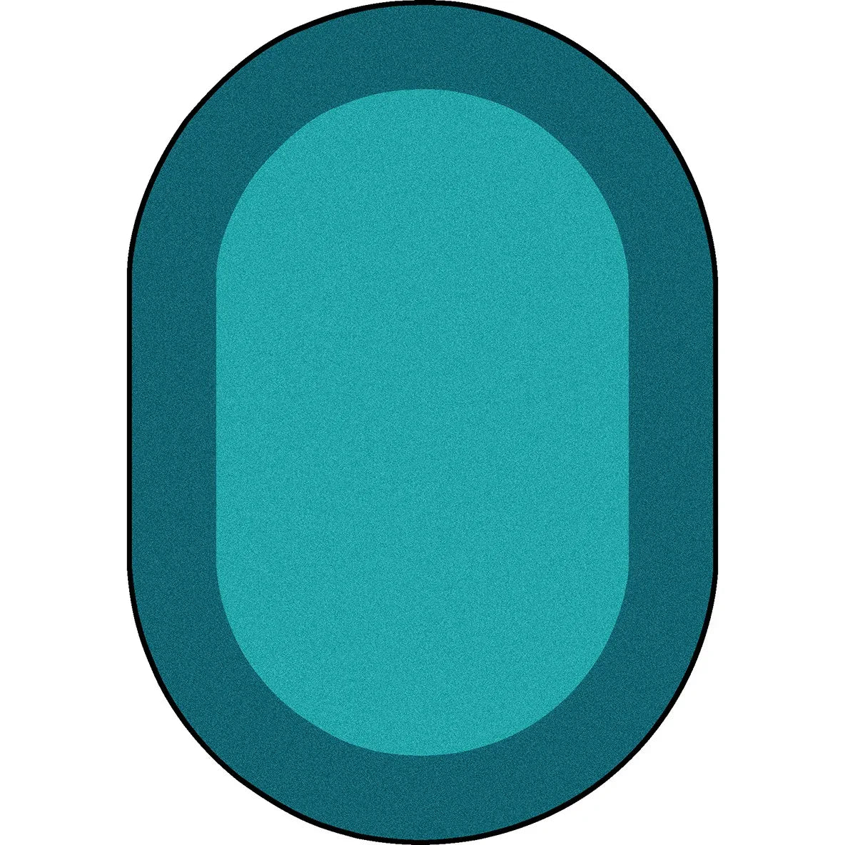 All Around 7'8" x 10'9" Oval area rug in color Teal