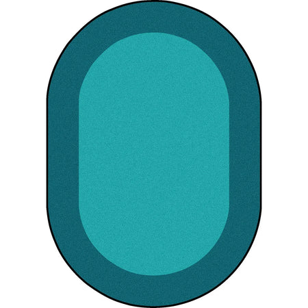 All Around 7'8" x 10'9" Oval area rug in color Teal