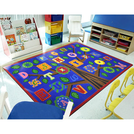 Alphabet Leaves 5'4" x 7'8" area rug in color Bold
