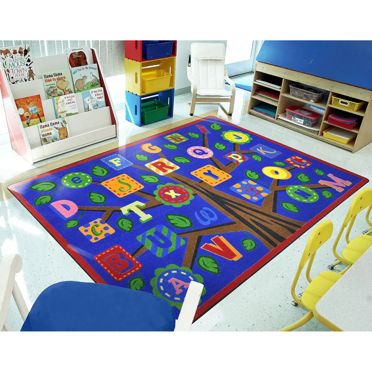 Alphabet Leaves 7'8" x 10'9" area rug in color Bold