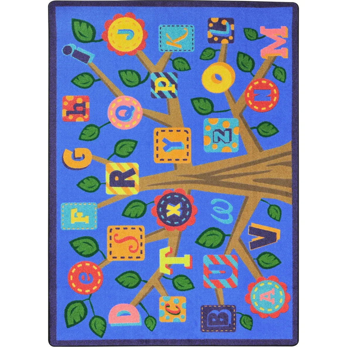 Alphabet Leaves 7'8" x 10'9" area rug in color Soft