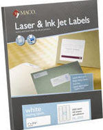 MACO Laser/Ink Jet White Shipping Labels, 3-1/3" x 4 Inches, 6 Per Sheet, 600 Per Box , ML-0600
