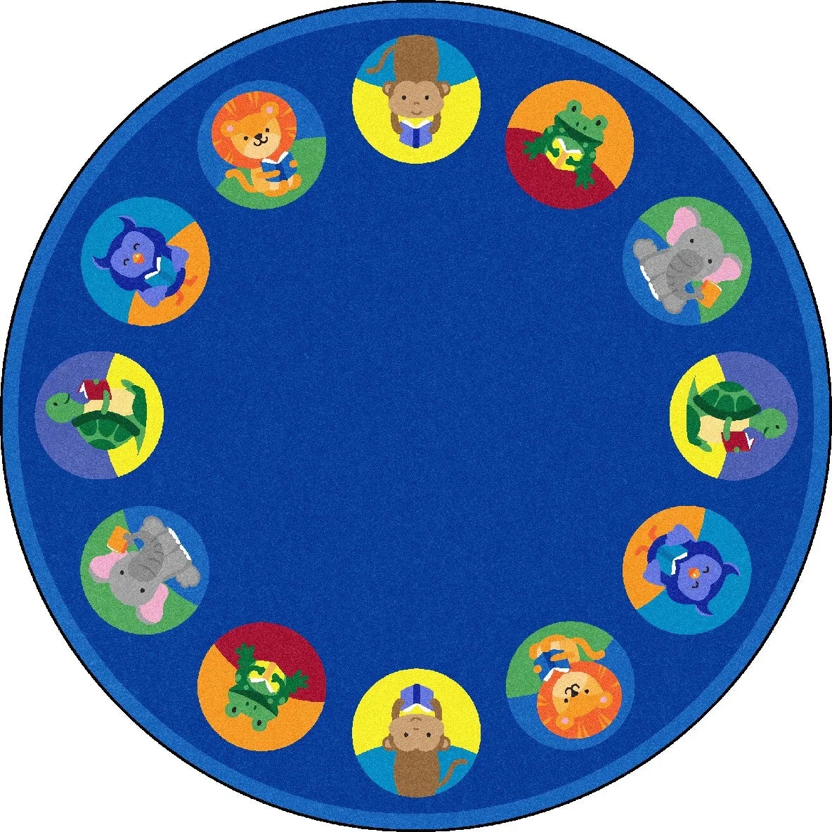 Animal Readers 13'2" Round area rug in color Multi