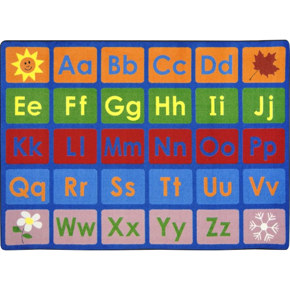 Any Day Alphabet™ Rug- Primary, 5'4" x 7'8" Rectangle