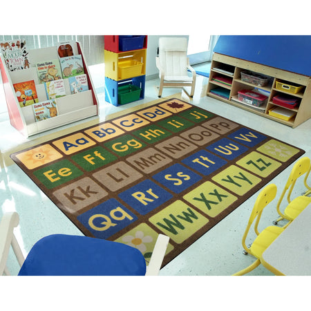 Any Day Alphabet 5'4" x 7'8" area rug in color Earthtone
