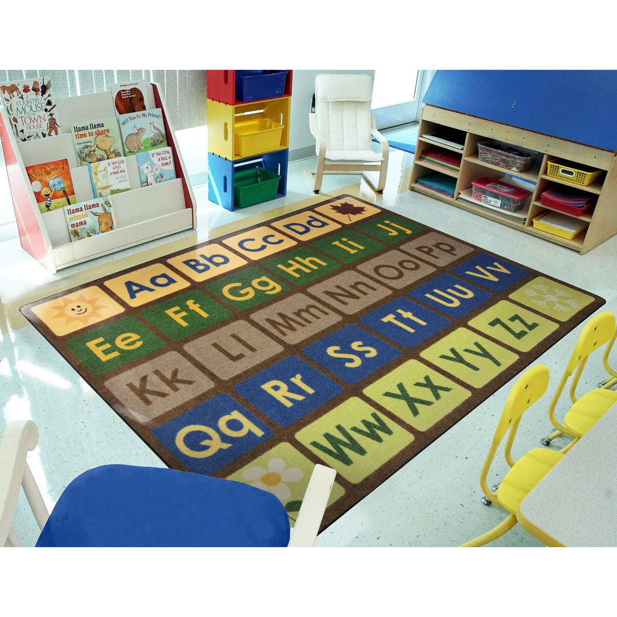 Any Day Alphabet 7'8" x 10'9" area rug in color Earthtone