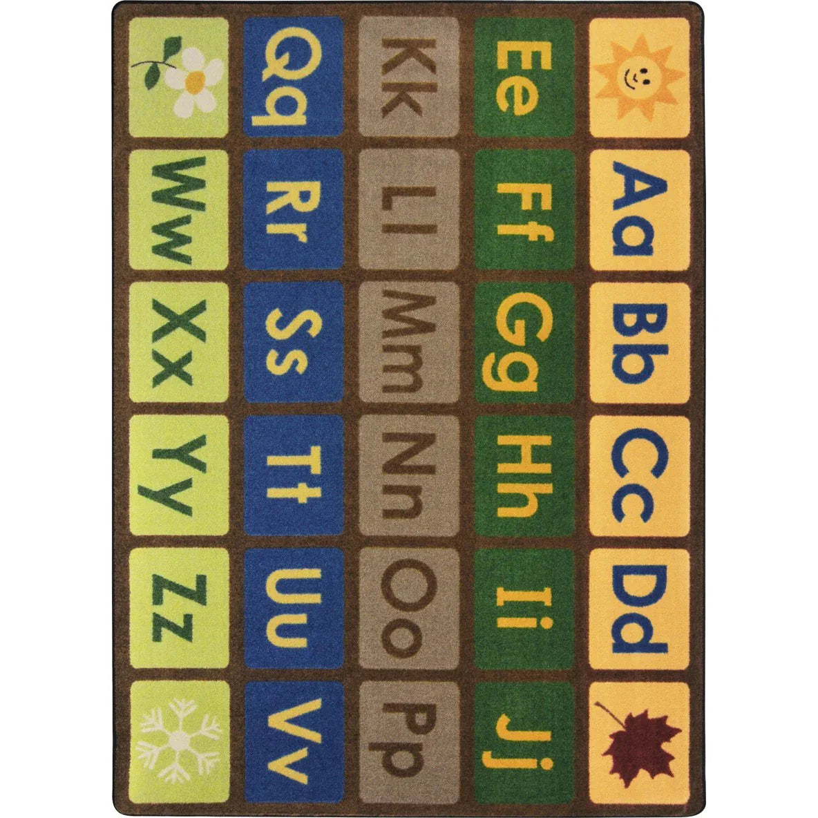 Any Day Alphabet 10'9" x 13'2" area rug in color Earthtone