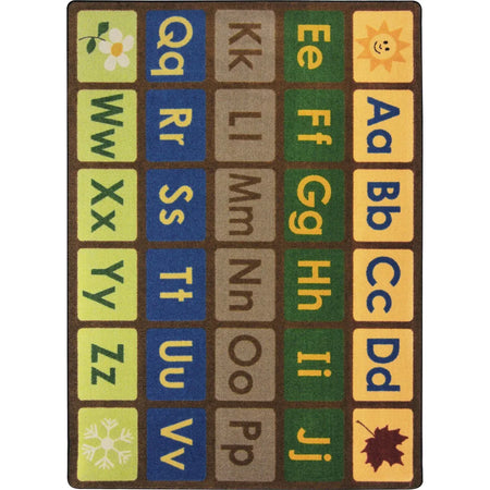 Any Day Alphabet 10'9" x 13'2" area rug in color Earthtone
