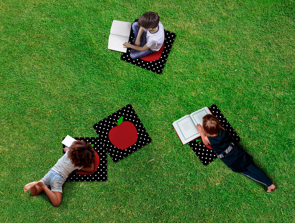 APPLE OF MY EYE SEATING (SET OF 12) SQUARE CARPETS 15" X 15"