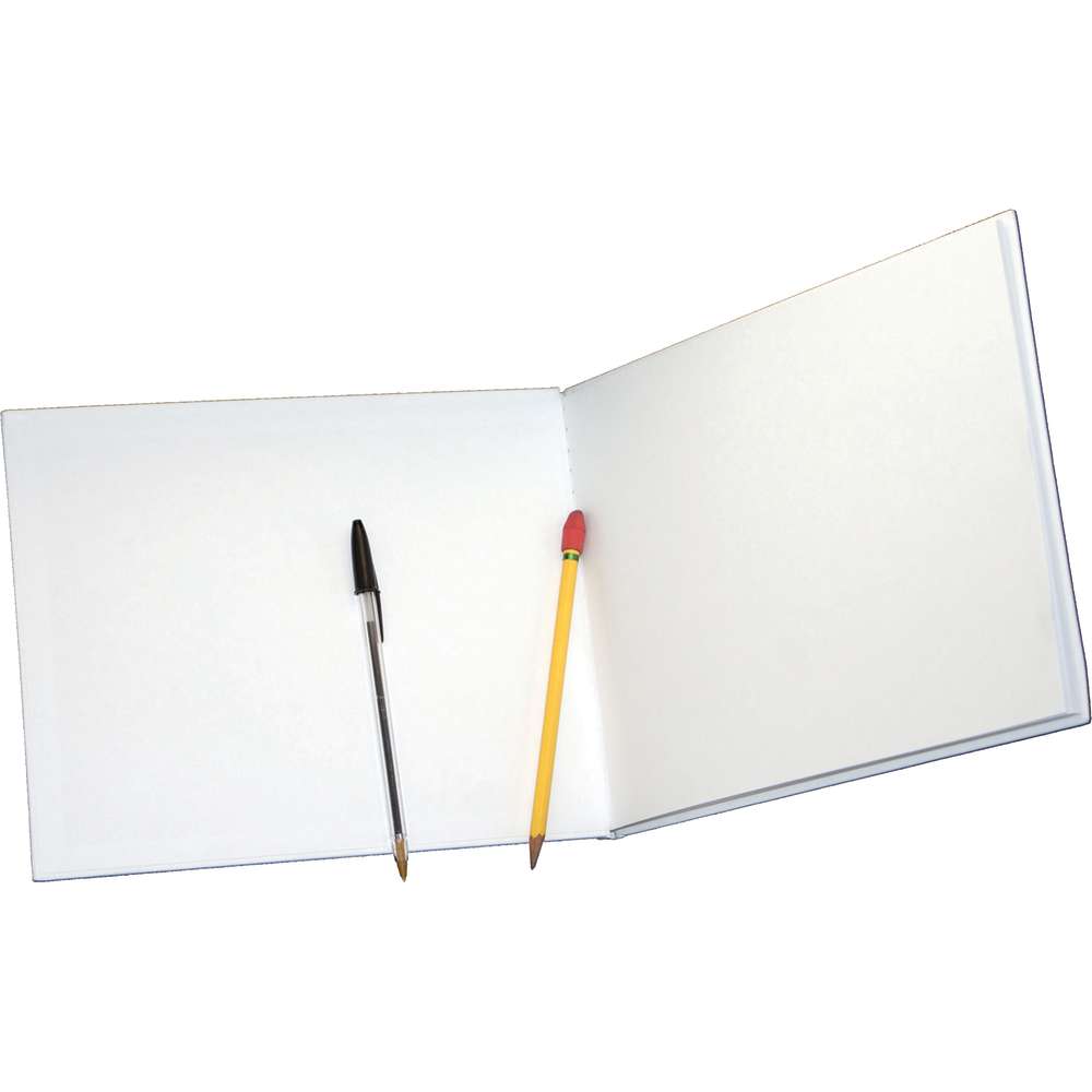White Hardcover Blank Book, 8-1⁄2"H x 11"W Landscape Style Fully bound 28 pages,. ASH10710