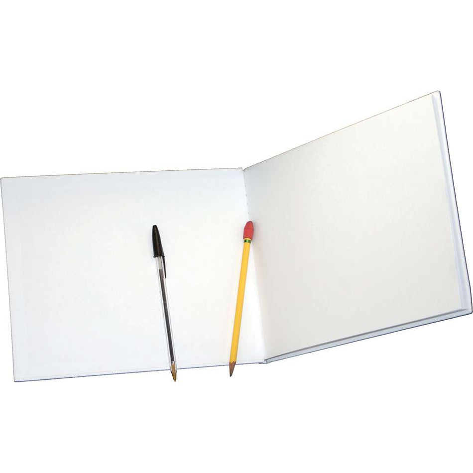 White Hardcover Blank Book, 8-1⁄2"H x 11"W Landscape Style Fully bound 28 pages,. ASH10710