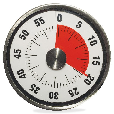 Ashley 3" Windup Timer Desktop - For Testing, Game, Classroom - Silver, Black