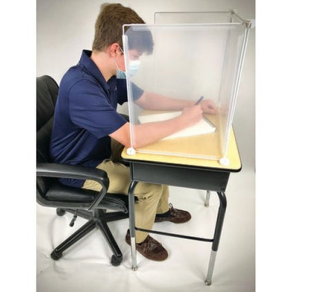 PrivacyView, 3-Piece Clear Desktop PPE Plastic Divider, 22"W x 20"H x 14"D