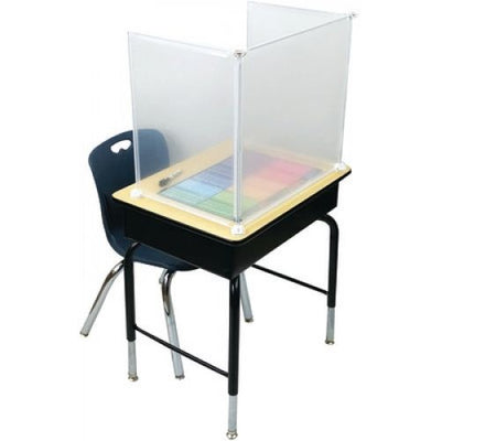 PrivacyView, 3-Piece Clear Desktop PPE Plastic Divider, 22"W x 20"H x 14"D