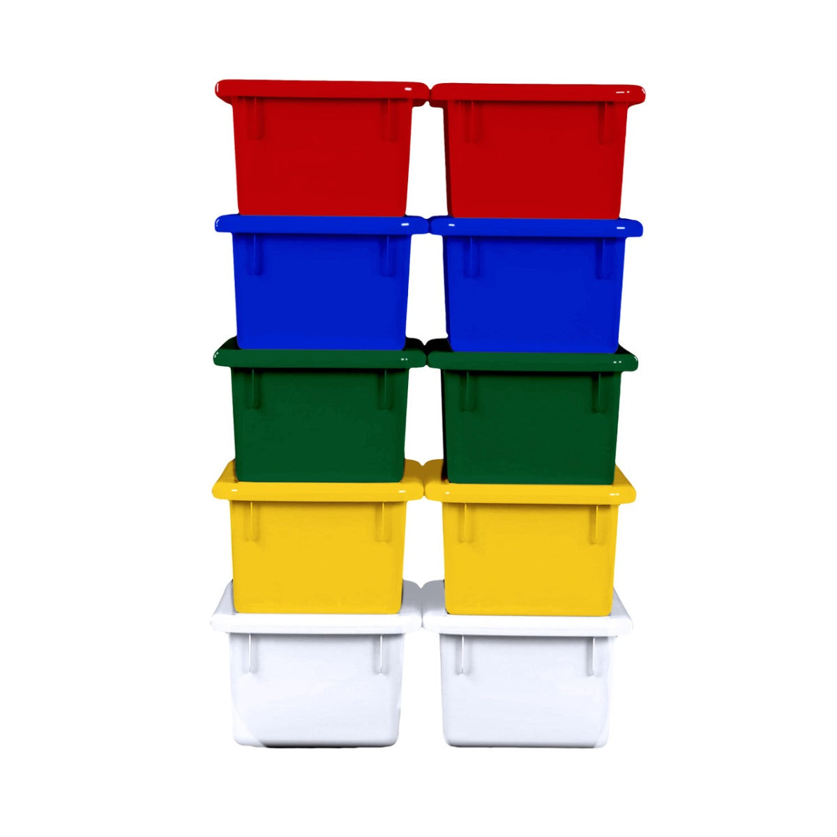 Assorted Colors Cubby Trays with Lids - Pack of 10