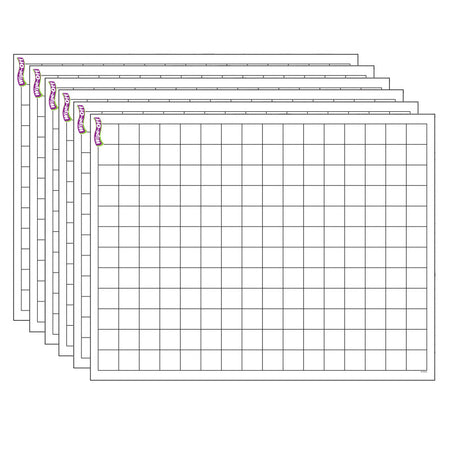 Graphing Grid (Small Squares) Wipe-Off&reg; Chart, 17" x 22", Pack of 6