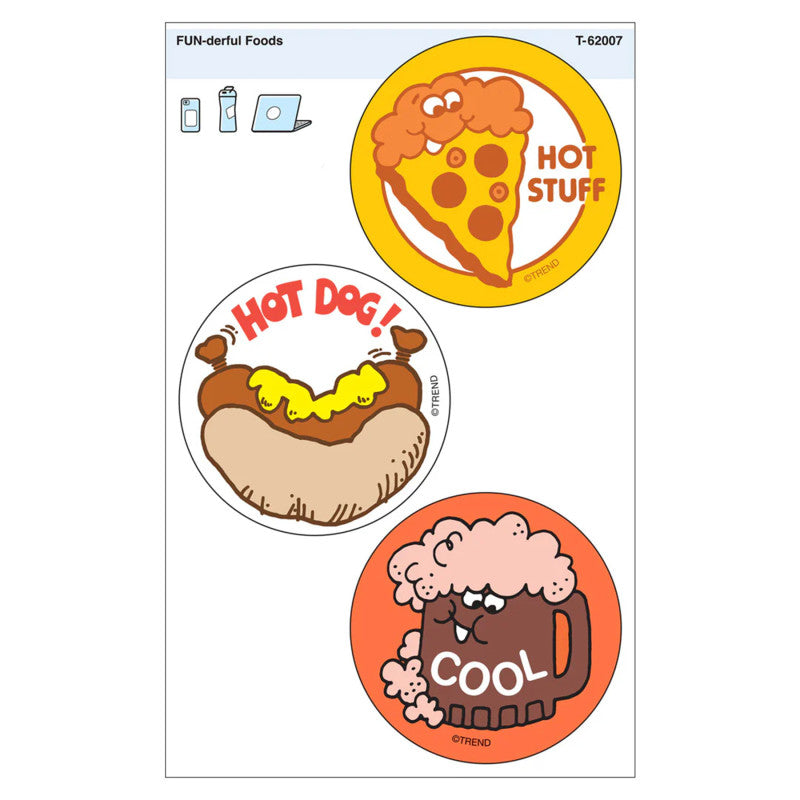 FUN-derful Foods Vinyl Stickers, Pack of 3