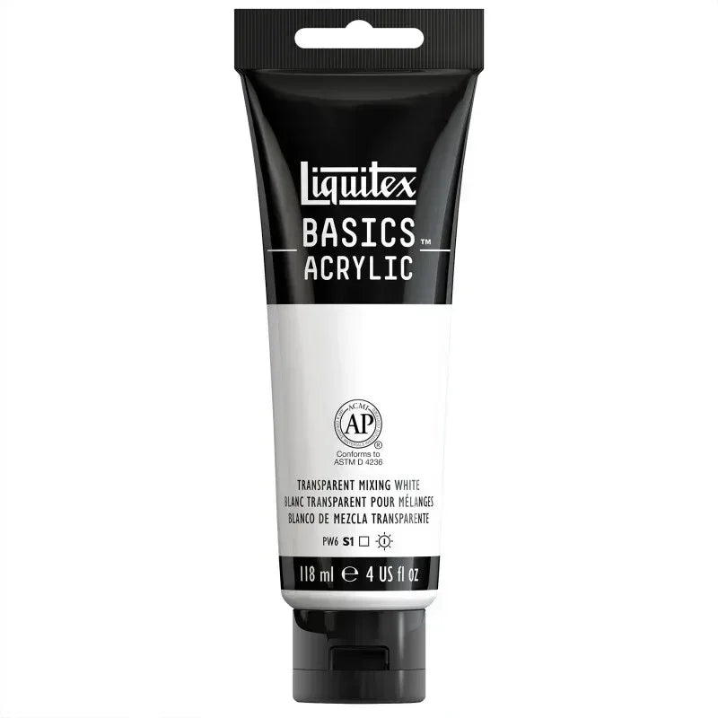 BASICS Acrylic Paint, 118 mL Tube, Transparent Mixing White