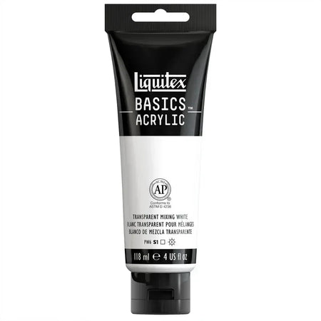 BASICS Acrylic Paint, 118 mL Tube, Transparent Mixing White