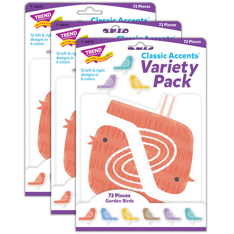 Garden Birds Classic Accents&reg; Variety Pack, 72 Per Pack, 3 Packs