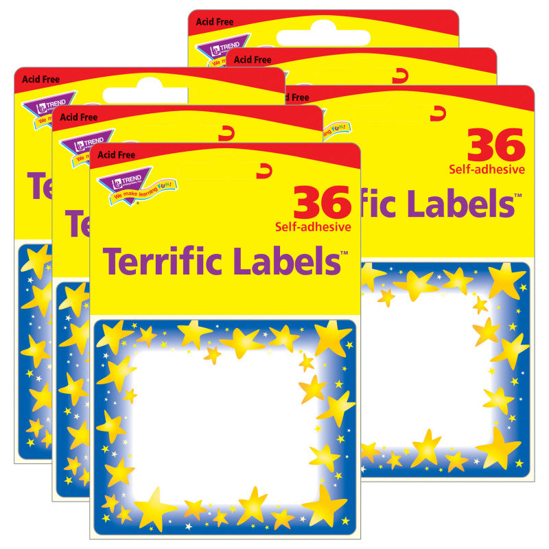 Star Brights Terrific Labels&trade;, 36 Per Pack, 6 Packs