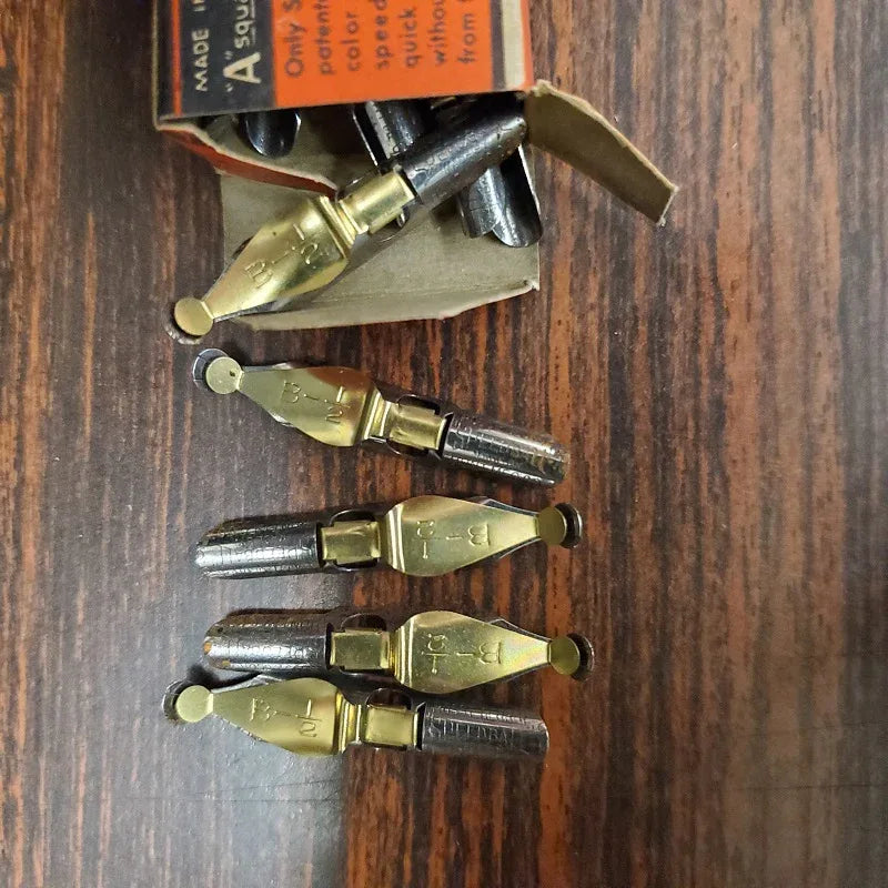 SPEEDBALL PEN NIBS B-1/2" Lot 12 Calligraphy triple reservoir