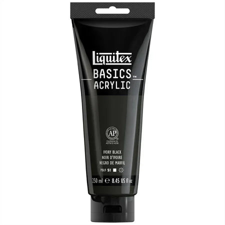 BASICS Acrylic Paint, 250 mL, Tube, Ivory Black