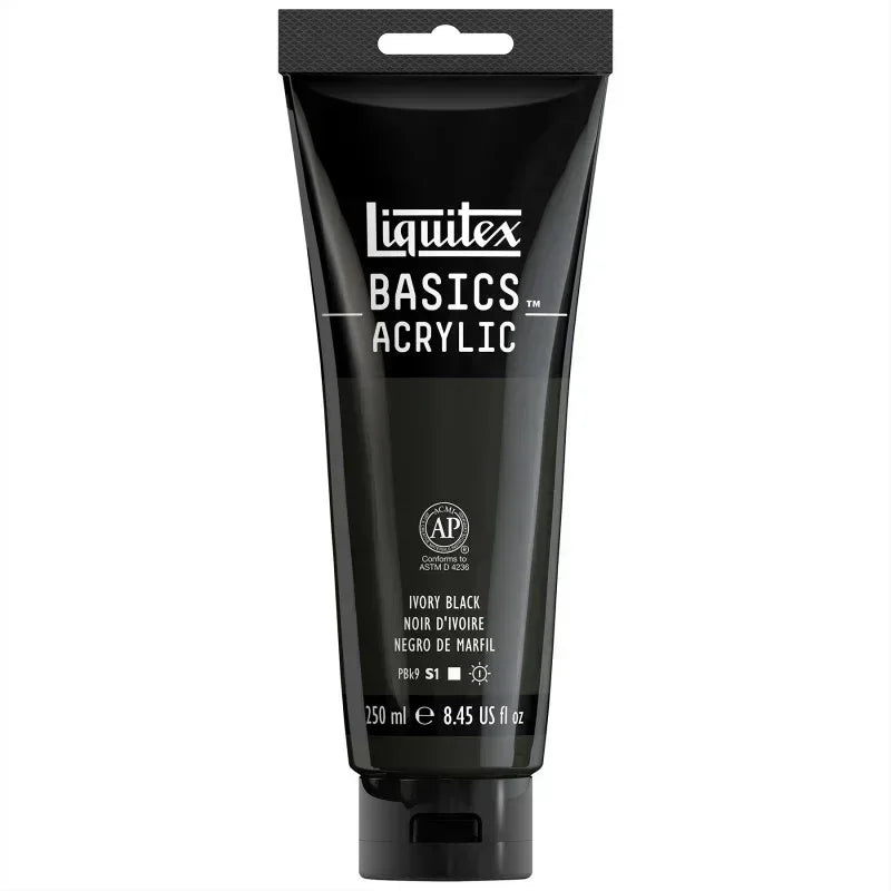 BASICS Acrylic Paint, 250 mL, Tube, Ivory Black