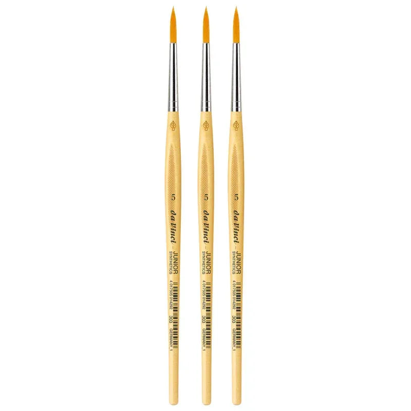 JUNIOR Synthetics Student Brush, Synthetic, Tempera, Round, Series 303, Size 5, Pack of 3